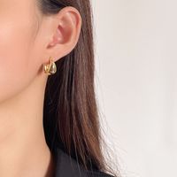 Eh134 European And American New S925 Silver Earrings Minimalist Normcore Style Metal Ring Ear Clip Earrings For Women Personalized Earrings main image 4