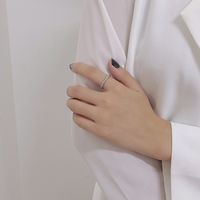 Bague Ouverte Perlée De Perles Rondes Géométriques De Personnalité De La Mode En Argent Coréenne S925 main image 3