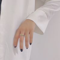 Koreanische S925 Silber Mode Persönlichkeit Geometrische Runde Perlen Perlen Offener Ring main image 4