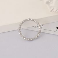 Korean S925 Silver Fashion Personality Geometric Round Beads Beaded Open Ring main image 5