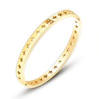 European And American Ins Retro Simple Hollow-out Bracelet Titanium Steel Material Plated 18k Gold Color Protection Ornament Z121 main image 6