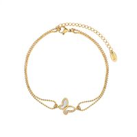 European And American Niche Design Butterfly Foot Titanium Steel 18k Gold Anklet Wholesale main image 6