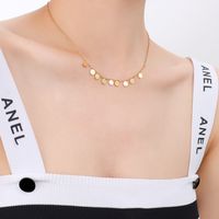 Marka European And American Exaggerated Ins Ornament Wafer Collarbone Necklace Bracelet Necklace Titanium Steel 18k Set E138-p677 main image 5