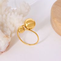 Personality Size Steel Ball Titanium Steel Plated 18k Opening Adjustable Ring main image 1