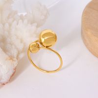 Personality Size Steel Ball Titanium Steel Plated 18k Opening Adjustable Ring main image 2