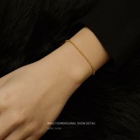 Europäischer Und Amerikanischer Ins Kalter Wind Schmuck Runde Perlen Einfache Persönlichkeit Koreanisches Armband Titans Tahl Überzogen 18 Karat Gold Kette Schmuck E130 main image 3