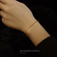 Europäischer Und Amerikanischer Ins Kalter Wind Schmuck Runde Perlen Einfache Persönlichkeit Koreanisches Armband Titans Tahl Überzogen 18 Karat Gold Kette Schmuck E130 main image 5