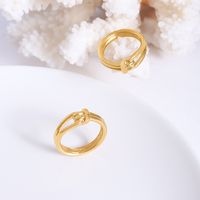 European And American Exaggerated Stacking Knotted Hollow Simple Ring Titanium Steel Ring main image 1