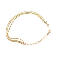 Marka European And American Retro Minority. Bead Exquisite Blade Chain Double Layer Bracelet Titanium Steel 18k Gold E105 main image 6