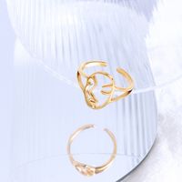 Exaggerated Personality Simple Hollow Face Design Ring Titanium Steel 18k Ring main image 3
