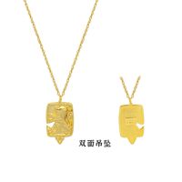 Lion Contour Three-dimensional Necklace Titanium Steel Plated 18k Real Gold Collar Clavicle Chain main image 6