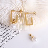 French Style Geometric Plating Titanium Steel No Inlaid Earrings main image 1