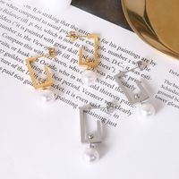 French Style Geometric Plating Titanium Steel No Inlaid Earrings main image 4