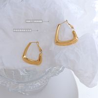 Mode Nischendesign Geometrischer Titanstahl 18k Vergoldete Ohrringe Damen main image 4