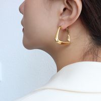 Fashion Niche Design Geometric Titanium Steel 18k Gold Plated Earrings Women main image 1