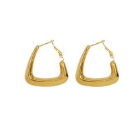 Fashion Niche Design Geometric Titanium Steel 18k Gold Plated Earrings Women main image 6