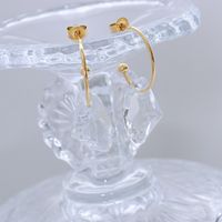 Simple Temperament Personality Geometric Shape Titanium Steel Plated 18k Gold Earrings main image 4