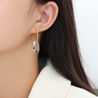 Simple Temperament Personality Geometric Shape Titanium Steel Plated 18k Gold Earrings main image 5