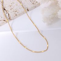 Simple Titanium Steel Plated 18k Gold Jewelry Bare Chain Necklace main image 4