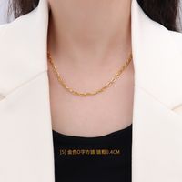 Simple Titanium Steel Plated 18k Gold Jewelry Bare Chain Necklace main image 2