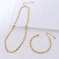 European And American Titanium Steel Plated 18k Gold Chain Necklace Bracelet main image 3