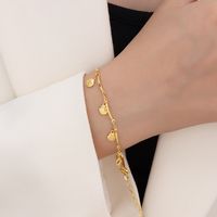 Simple Personality Titanium Steel 18k Gold Plated Small Shell Bracelet Wholesale main image 5