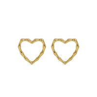 Simple Personality Titanium Steel 18k Gold Heart Earrings Wholesale main image 6