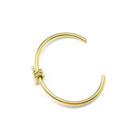 Stainless Steel 18k Gold Plated Exaggerated Twisted Screw Type Opening Non-adjustable Bracelet main image 6