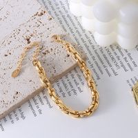 European And American Simple Personality Titanium Steel Plated 18k Chain Bracelet main image 4