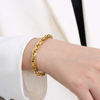 European And American Simple Personality Titanium Steel Plated 18k Chain Bracelet main image 5