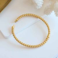 Simple Bracelet Titanium Steel Plated 18k Gold Lucky Bead Bracelet Female Wholesale main image 1