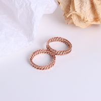 European And American Simple Chain Ring Rose Gold Ring Titanium Steel Jewelry main image 3