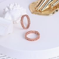 European And American Simple Chain Ring Rose Gold Ring Titanium Steel Jewelry main image 4