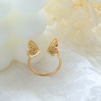 European And American Fashion Hollow Butterfly Ring Titanium Steel Ring main image 3