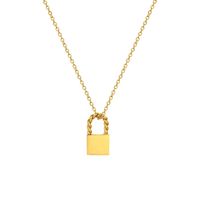 Small Lock Necklace Titanium Steel 18k Real Gold-plated Lock Jewelry main image 2