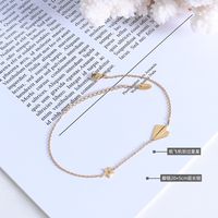 Korean Paper Airplane Five-pointed Star Star Anklet Titanium Steel 18k Gold Foot Ornament main image 3