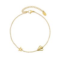 Korean Paper Airplane Five-pointed Star Star Anklet Titanium Steel 18k Gold Foot Ornament main image 6