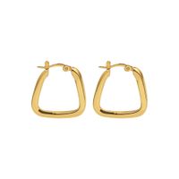 European And American U-shaped Geometric Titanium Steel 18k Gold Earrings main image 6