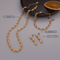 European And American Roll Thick Chain Necklace Titanium Steel Earrings Bracelet main image 3