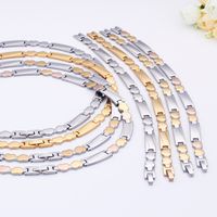 European And American Popular Stainless Steel Geometric Peach Heart-shaped Bracelet Necklace Set main image 3