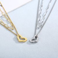 Titanium Steel 18K Gold Plated Fashion Plating Heart Necklace main image 4