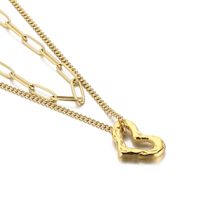 Titanium Steel 18K Gold Plated Fashion Plating Heart Necklace main image 6