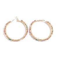 New Retro Alloy Circle South Korea Geometric Earrings Fashion Temperament Color Diamond Earrings main image 6