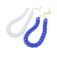 New Necklace Exaggerated European And American Style Cuban Chain Colorful Acrylic Necklace main image 6