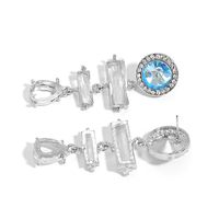 New Retro Exaggerated Blue Crystal Diamond Long Earrings Fashion Design Cold Style Earrings main image 6