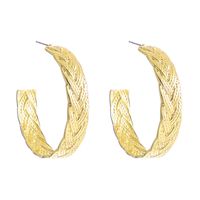 Geometric Personality C-shaped Gold-plated Earrings Personality Texture Fashion Earrings Wholesale main image 3
