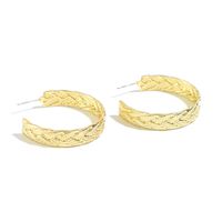 Geometric Personality C-shaped Gold-plated Earrings Personality Texture Fashion Earrings Wholesale main image 4