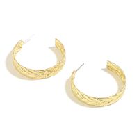 Geometric Personality C-shaped Gold-plated Earrings Personality Texture Fashion Earrings Wholesale main image 6