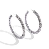 Korean New Rhinestone C-shaped Simple Fashion Temperament Earrings Wild Full Diamond Earrings main image 3