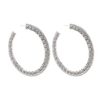 Korean New Rhinestone C-shaped Simple Fashion Temperament Earrings Wild Full Diamond Earrings main image 4
